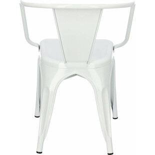 Krzesło metalowe z podłokietnikami Paris Arms białe marki D2.Design