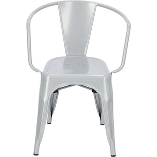 Krzesło metalowe z podłokietnikami Paris Arms szare marki D2.Design