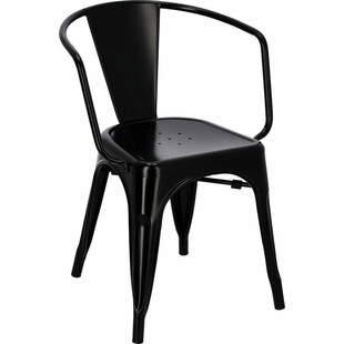 Krzesło metalowe z podłokietnikami Paris Arms czarne marki D2.Design