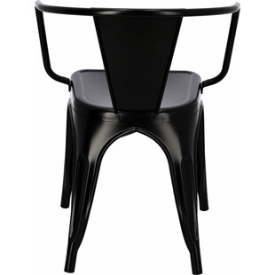 Krzesło metalowe z podłokietnikami Paris Arms czarne marki D2.Design