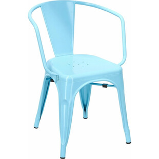Krzesło metalowe z podłokietnikami Paris Arms niebieskie marki D2.Design