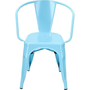 Krzesło metalowe z podłokietnikami Paris Arms niebieskie marki D2.Design