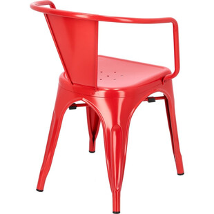 Krzesło metalowe z podłokietnikami Paris Arms czerwone marki D2.Design