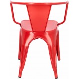 Krzesło metalowe z podłokietnikami Paris Arms czerwone marki D2.Design