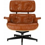 Fotel skórzany obrotowy Vip brązowy/orzech marki D2.Design