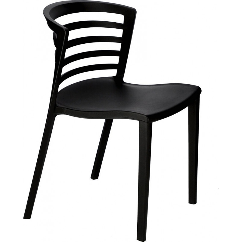 Krzesło plastikowe ogrodowe Muna czarne marki Intesi