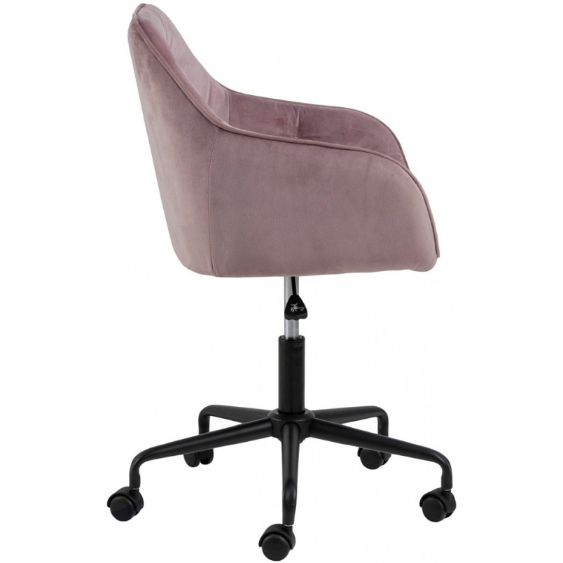 Krzesło do biurka welurowe Brooke VIC różowe marki Actona