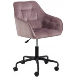 Krzesło do biurka welurowe Brooke VIC różowe marki Actona