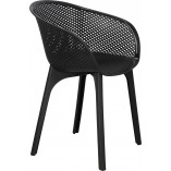 Krzesło ażurowe kubełkowe Dacun czarne marki Intesi