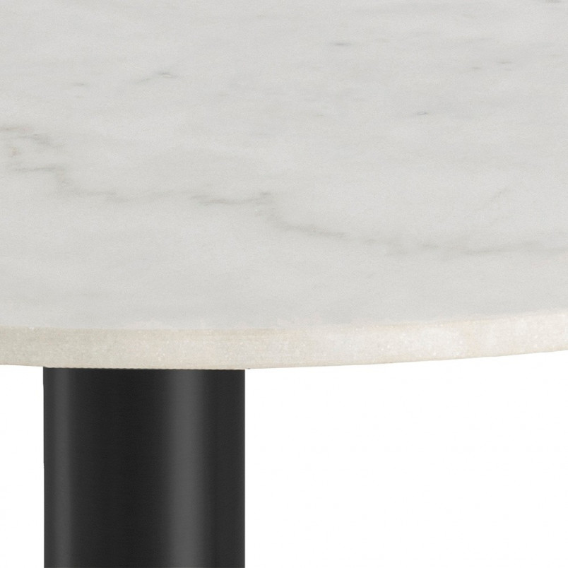 Stół marmurowy na jednej nodze Corby 105 biało-czarny marki Actona