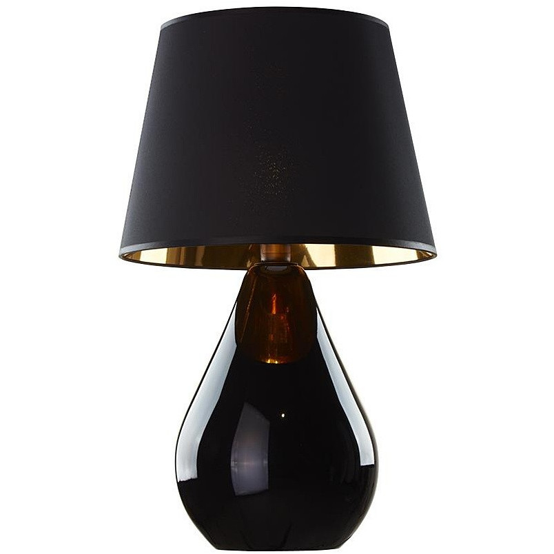 Lampa stołowa szklana z abażurem Lacrima czarna TK Lighting