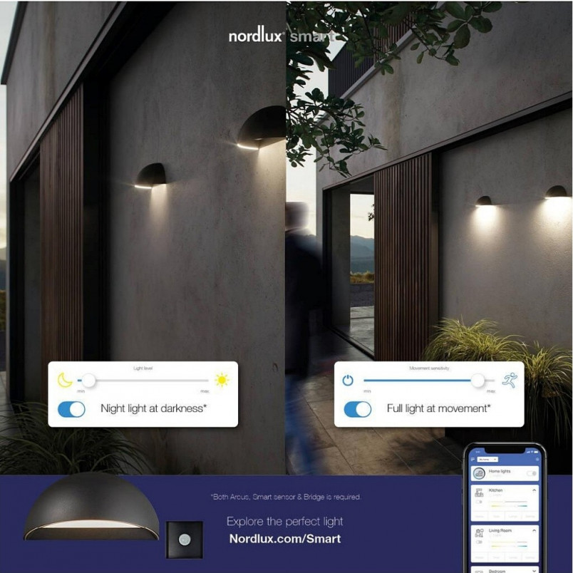 Kinkiet zewnętrzny Arcus Smart LED czarny marki Nordlux