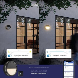 Kinkiet zewnętrzy okgąły Ava Smart LED szary marki Nordlux