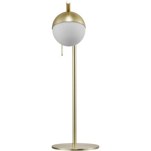 Lampa stołowa szklana kula Contina biało-mosiężna marki Nordlux
