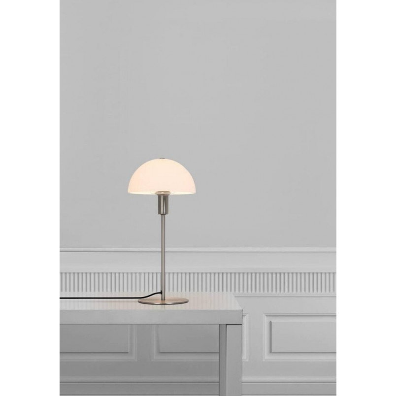 Lampa stołowa szklana Ellen opal/stal szczotkowana marki Nordlux