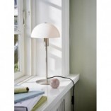Lampa stołowa szklana Ellen opal/stal szczotkowana marki Nordlux