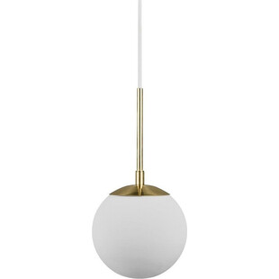 Lampa wisząca szklana kula Grant 15 biało-mosiężna marki Nordlux
