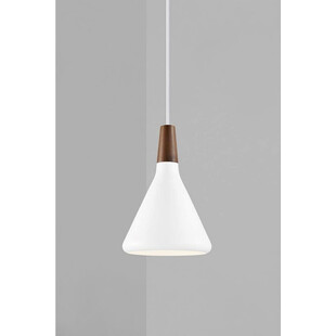 Lampa wisząca skandynawska z drewnem Nori 18 biała marki DFTP