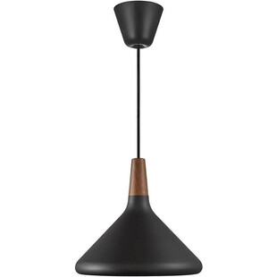 Lampa wisząca skandynawska z drewnem Nori 27 czarna marki DFTP