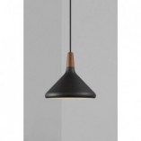 Lampa wisząca skandynawska z drewnem Nori 27 czarna marki DFTP