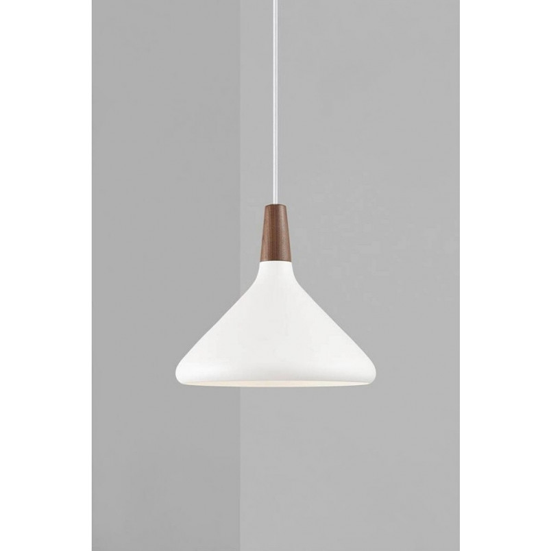 Lampa wisząca skandynawska z drewnem Nori 27 biała marki DFTP