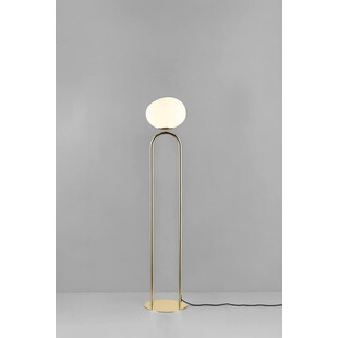 Lampa podłogowa szklana glamour Shapes mosiężny/opal marki DFTP