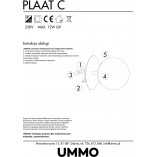 Plafon szklana kula Plaat C biało-czarny marki Ummo