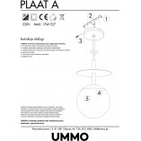 Lampa wisząca szklana kula Plaat 20 biała marki Ummo