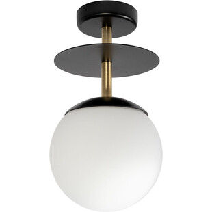 Lampa sufitowa szklana kula Plaat B biało-czarny marki Ummo