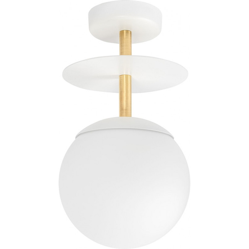 Lampa sufitowa szklana kula Plaat B biało-mosiężny marki Ummo