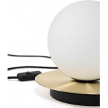 Lampa stołowa szklana kula glamour Borra biało-mosiężna marki Ummo