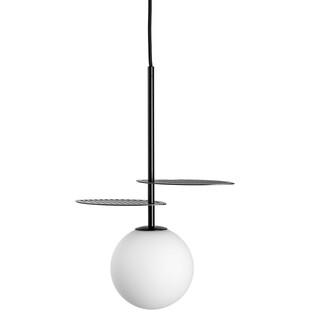 Lampa wisząca szklana kula dekoracyjna Fyllo 15 biało-czarna marki Ummo