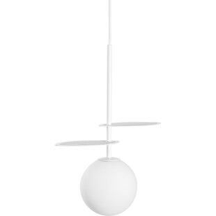 Lampa wisząca szklana kula dekoracyjna Fyllo 15 biała marki Ummo