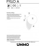 Lampa wisząca szklana kula dekoracyjna Fyllo 15 biała marki Ummo