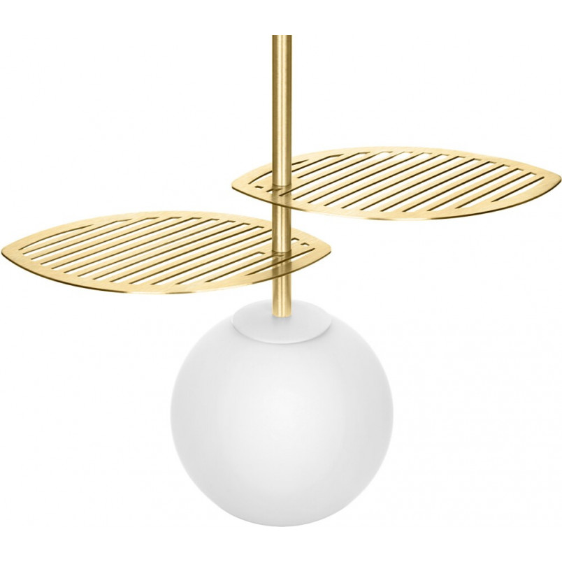 Lampa wisząca szklana kula dekoracyjna Fyllo 15 biało-mosiężna marki Ummo