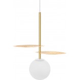 Lampa wisząca szklana kula dekoracyjna Fyllo 15 biało-mosiężna marki Ummo