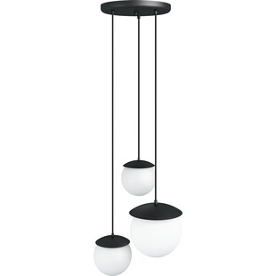 Lampa wisząca 3 szklane kule Kuul M biało-czarna marki Ummo