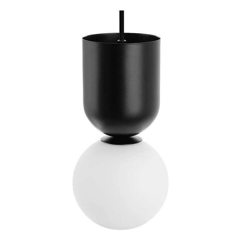 Lampa wisząca szklana kula Luoti 15 biało-czarna marki Ummo