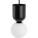 Lampa wisząca szklana kula Luoti 15 biało-czarna marki Ummo