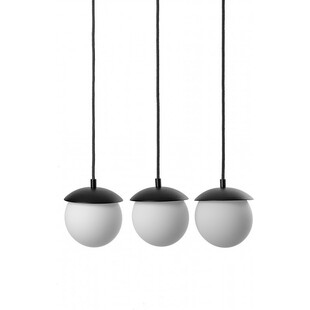 Lampa wisząca 3 szklane kule na listwie Kuul 50 biało-czarna marki Ummo