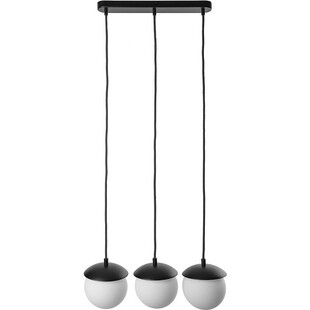 Lampa wisząca 3 szklane kule na listwie Kuul 50 biało-czarna marki Ummo