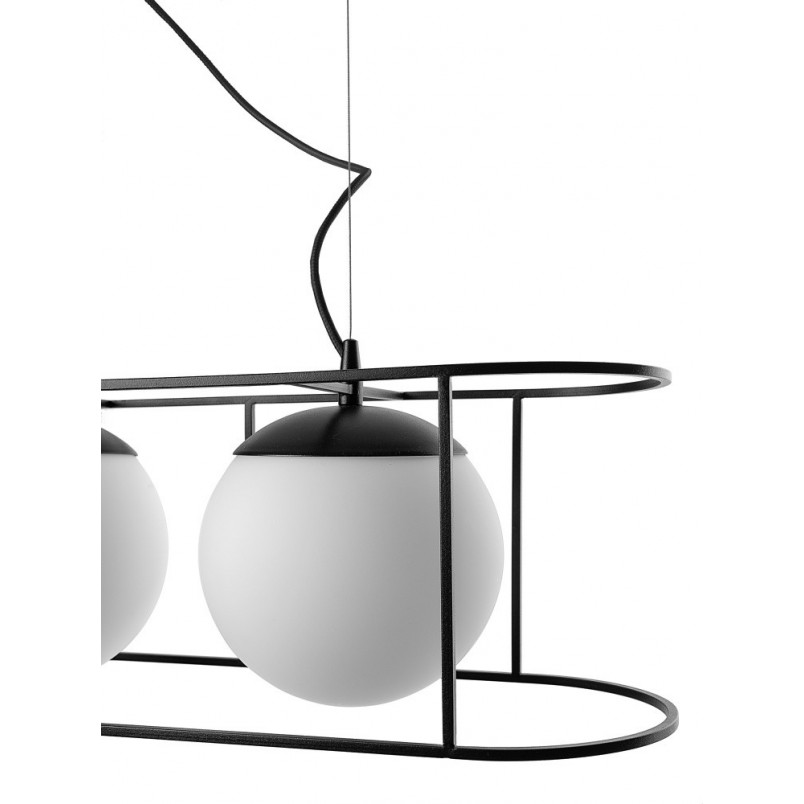 Lampa wisząca szklane kule loft Kuglo 91 biało-czarna marki Ummo