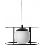 Lampa wisząca szklana kula loft Kuglo 41 biało-czarna marki Ummo