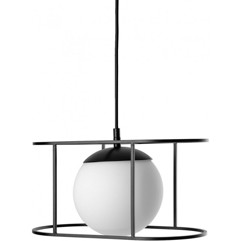 Lampa wisząca szklana kula loft Kuglo 41 biało-czarna marki Ummo