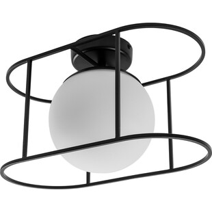 Plafon szklana kula loft Kuglo biało-czarny marki Ummo