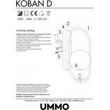 Kinkiet szklana kula Koban biały marki Ummo