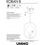 Lampa wisząca szklane kule Koban 28 biało-czarna marki Ummo
