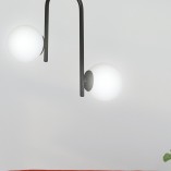 Lampa sufitowa kule szklane Kalf II biało-czarna marki Emibig