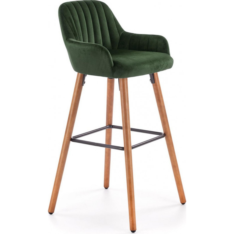 Krzesło barowe tapicerowane H-93 75 ciemno zielone marki Halmar