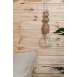 Lampa drewniana wisząca z lnianym przewodem Loft Pallo 4,5cm Kolorowe kable